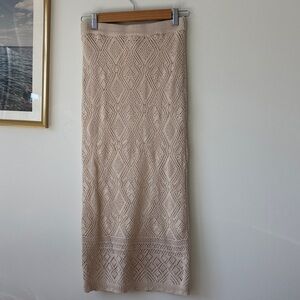 Freshman Tan Textured Pencil Skirt